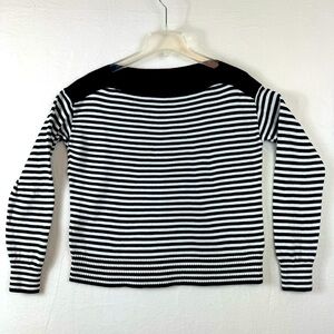 Everlane Womens The Soft Knit Black White Sweater Pullover 100% Cotton Size XS